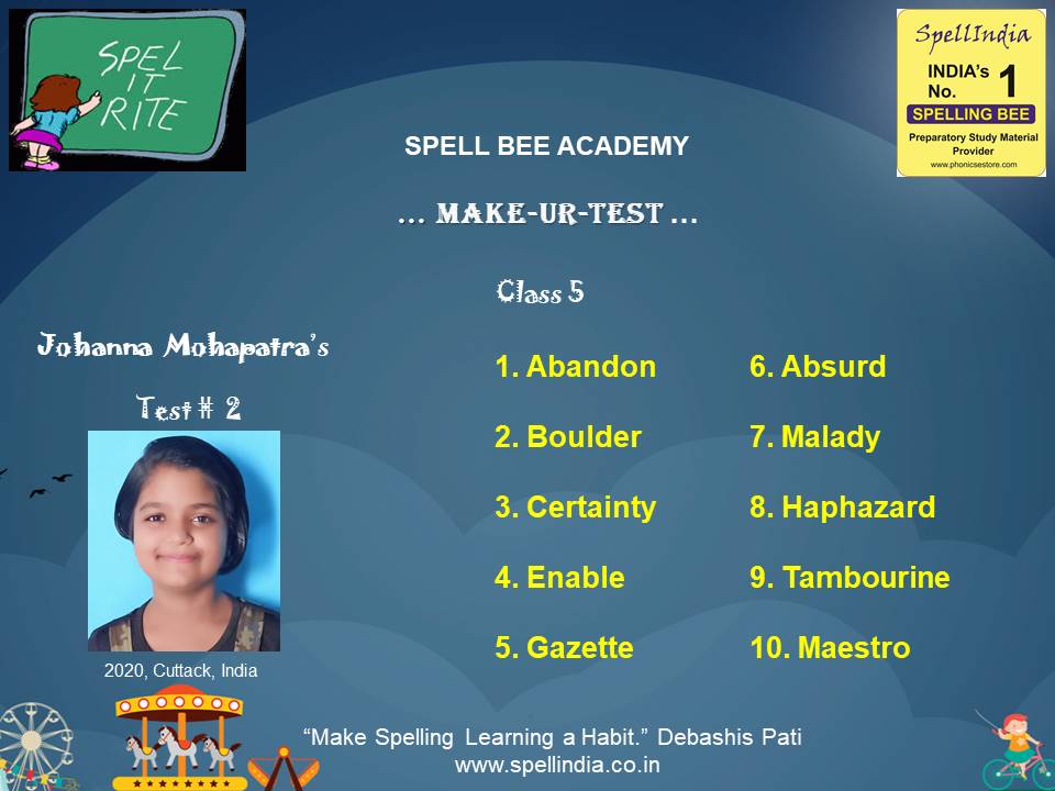 Spell Bee for Class 5